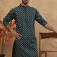 Classic Printed Cotton Blend Kurta ( ANMKO 310Olive )