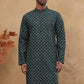 Classic Printed Cotton Blend Kurta ( ANMKO 310Olive )