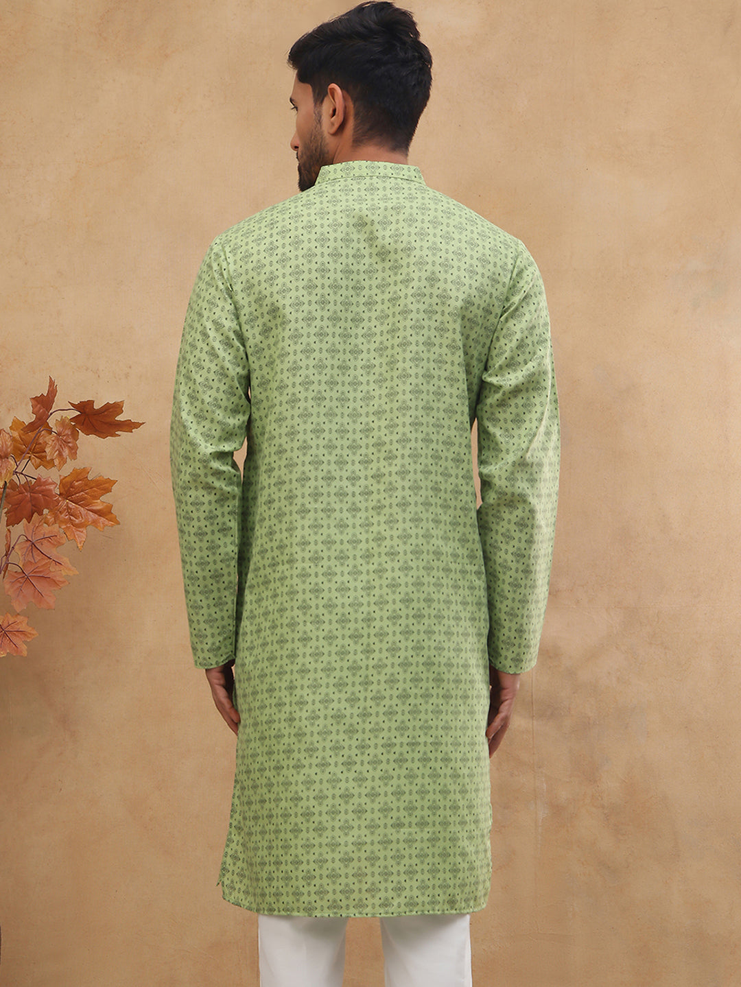 Cotton Blend All-Over Printed Kurta ( ANMKO 311Green )