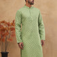 Cotton Blend All-Over Printed Kurta ( ANMKO 311Green )