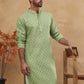 Cotton Blend All-Over Printed Kurta ( ANMKO 311Green )