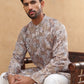 Traditional Printed Cotton Blend Kurta ( ANMKO 313Brown )