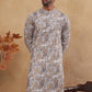 Traditional Printed Cotton Blend Kurta ( ANMKO 313Brown )