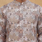 Traditional Printed Cotton Blend Kurta ( ANMKO 313Brown )