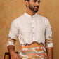 Ethnic Printed and Thread Work Kurta ( ANMKO 314Off-White )