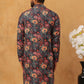 Men’s Cotton Blend Printed Kurta ( ANMKO 315Black )