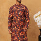 Men’s Cotton Blend Printed Kurta ( ANMKO 315Orange )