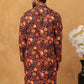 Men’s Cotton Blend Printed Kurta ( ANMKO 315Orange )