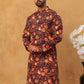 Men’s Cotton Blend Printed Kurta ( ANMKO 315Orange )