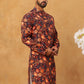 Men’s Cotton Blend Printed Kurta ( ANMKO 315Orange )