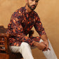 Men’s Cotton Blend Printed Kurta ( ANMKO 315Orange )