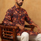 Men’s Cotton Blend Printed Kurta ( ANMKO 315Orange )