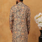 Printed Cotton Blend Kurta ( ANMKO 316Orange )