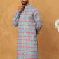 Printed Cotton Blend Kurta ( ANMKO 316Sky )
