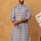 Printed Cotton Blend Kurta ( ANMKO 316Sky )