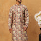 Traditional Printed Cotton Blend Kurta ( ANMKO 317Brown )