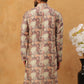 Traditional Printed Cotton Blend Kurta ( ANMKO 317Brown )