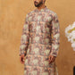 Traditional Printed Cotton Blend Kurta ( ANMKO 317Brown )
