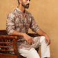 Traditional Printed Cotton Blend Kurta ( ANMKO 317Brown )