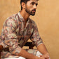 Traditional Printed Cotton Blend Kurta ( ANMKO 317Brown )