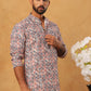 Ethnic Printed Cotton Blend Kurta ( ANMKO 318Blue )