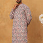 Ethnic Printed Cotton Blend Kurta ( ANMKO 318Blue )