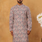 Ethnic Printed Cotton Blend Kurta ( ANMKO 318Blue )