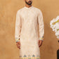 Printed Cotton Blend Kurta with Thread Work ( ANMKO 319Peach )