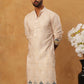 Printed Cotton Blend Kurta with Thread Work ( ANMKO 319Peach )