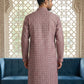 Men’s Ethnic Printed Kurta ( ANMKO 322Magenta )