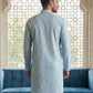 Men’s Ethnic Printed Kurta ( ANMKO 322Sky )