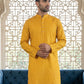 Men’s Ethnic Printed Kurta ( ANMKO 322Yellow )