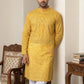 Men’s Printed Cotton Blend Kurta ( ANMKO 330Yellow )