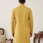 Men’s Printed Cotton Blend Kurta ( ANMKO 330Yellow )