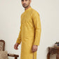 Men’s Printed Cotton Blend Kurta ( ANMKO 330Yellow )