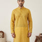 Men’s Printed Cotton Blend Kurta ( ANMKO 330Yellow )