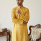 Men’s Printed Cotton Blend Kurta ( ANMKO 330Yellow )