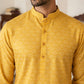 Men’s Printed Cotton Blend Kurta ( ANMKO 330Yellow )