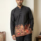 Premium Cotton Blend Printed Ethnic Kurtas ( ANMKO 333 Black )