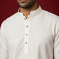 Premium Cotton Blend Printed Ethnic Kurta ( ANMKO 333 White )