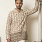 Men Ikat Print Cotton Blend Kurta ( ANMKO 334 Beige )