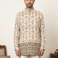 Men Ikat Print Cotton Blend Kurta ( ANMKO 334 Beige )