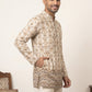 Men Ikat Print Cotton Blend Kurta ( ANMKO 334 Beige )