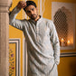 Cotton Blend Printed Kurta for Men ( ANMKO 336 Pista )