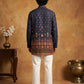 Printed Cotton Blend Thread Work Kurta ( ANMKO 337 Navy )