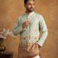 Printed Cotton Blend Thread Work Kurta ( ANMKO 337 Pista )