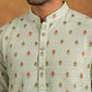 Printed Cotton Blend Thread Work Kurta ( ANMKO 337 Pista )