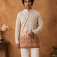 Printed Cotton Blend Thread Work Kurta ( ANMKO 337 White )