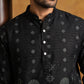 Printed Cotton Blend Thread Work Kurta ( ANMKO 338 Black )