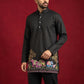 Premium Printed & Thread Work Kurta for Men ( ANMKO 339 Black )
